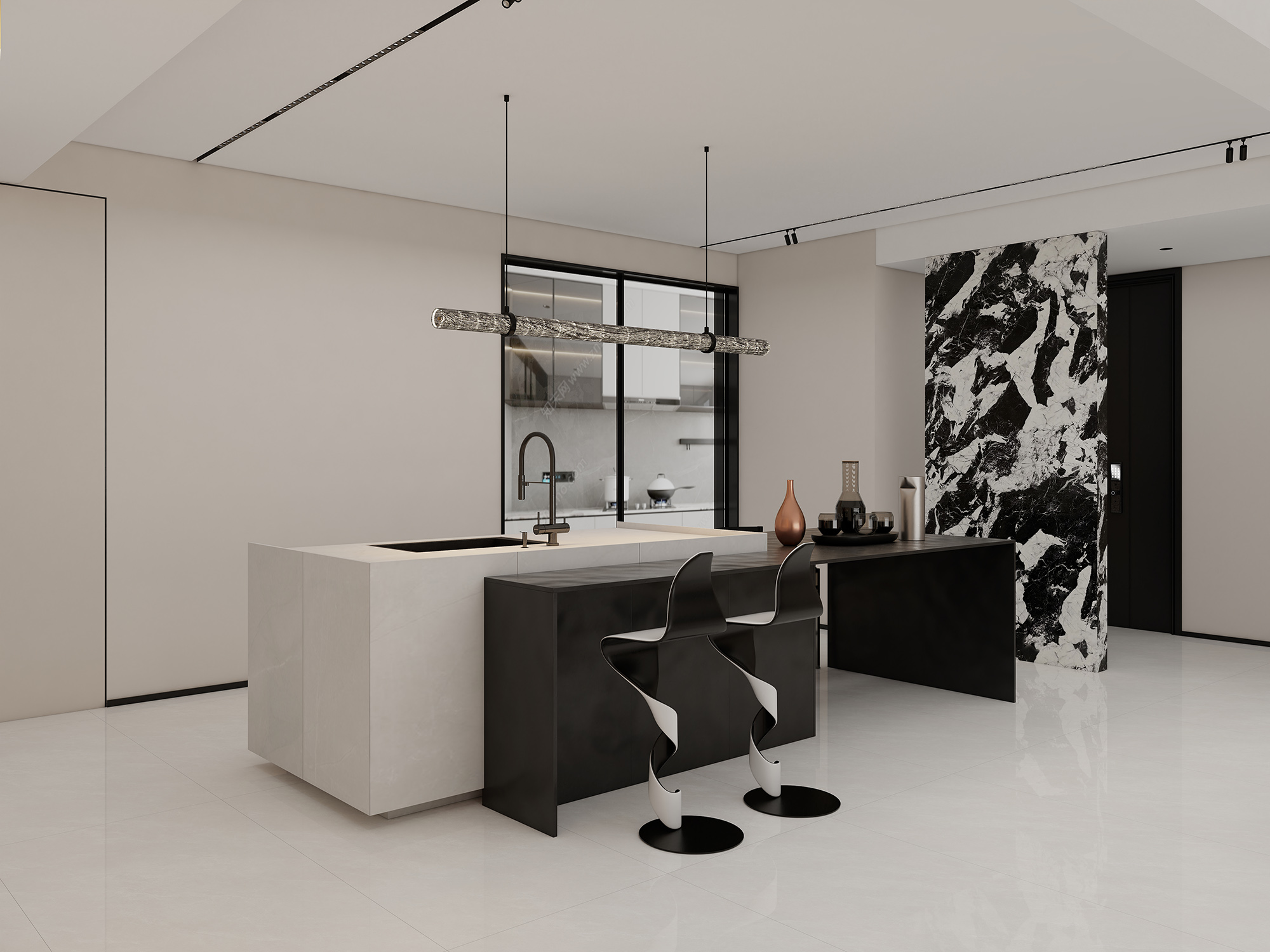 Full Body Marble-Look Porcelain Tile